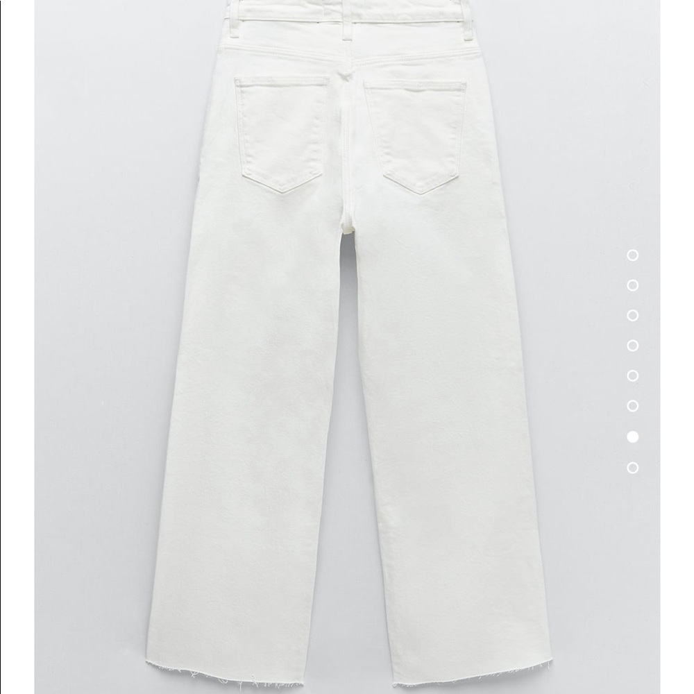 ZARA ZW Signature Premium High Rise Wide Leg Culottes Raw Hem 4 27 $50 NWT - Picture 8 of 16